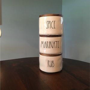 Rae Dunn kitchen spice stackable canisters